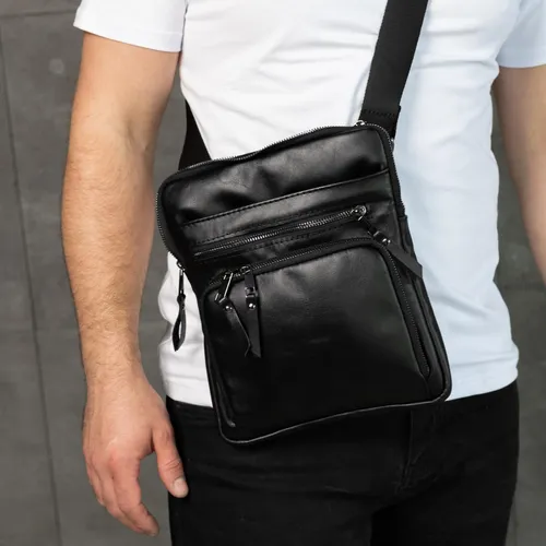 Чоловічий месенджер з натуральної шкіри